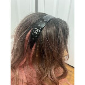 Chanel rhinestone cc headband hair accessory